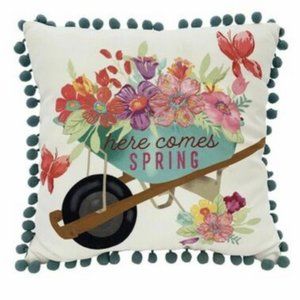 Pioneer Woman Here Comes Spring Floral Pillow NWOT